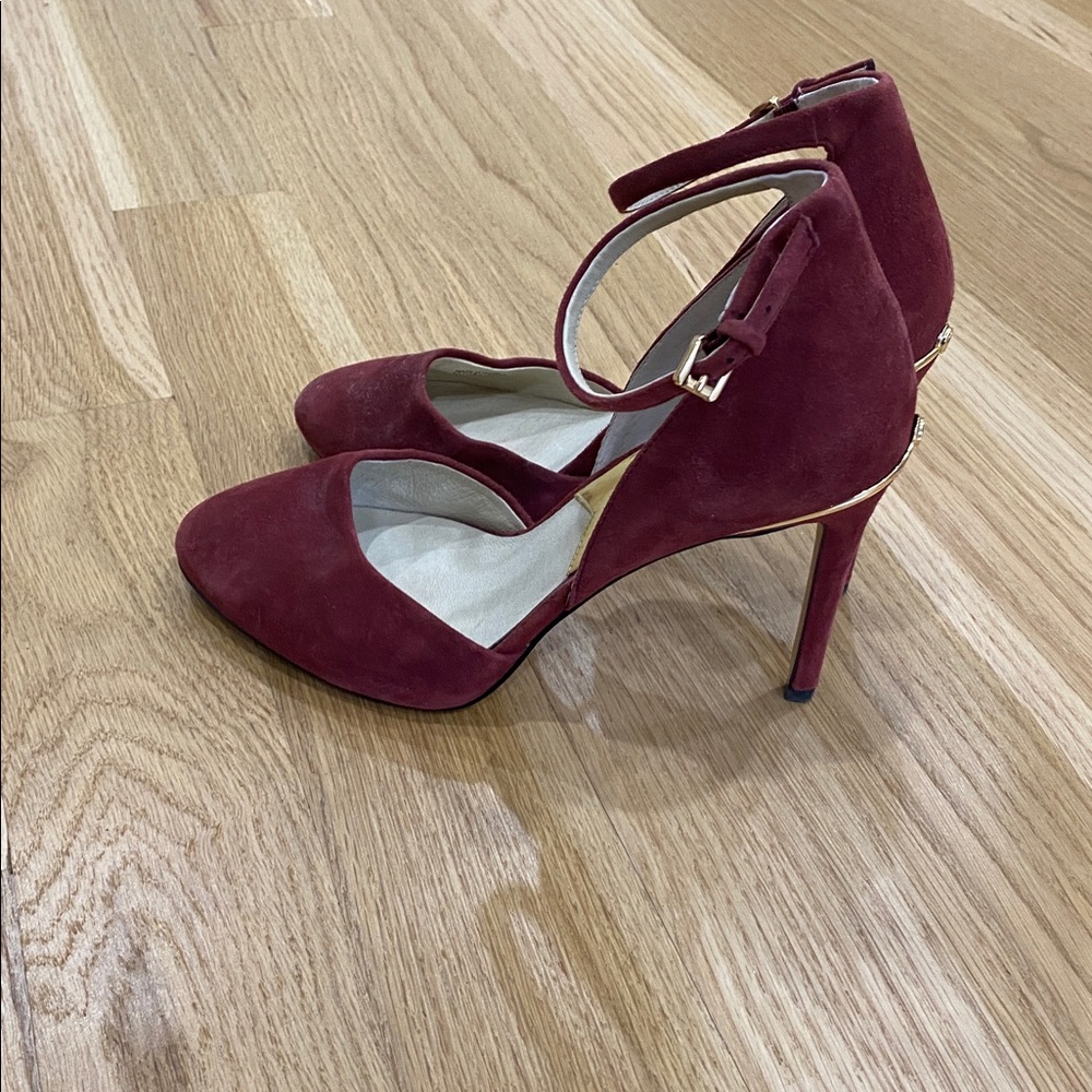 MICHAEL Michael Kors burgundy velour strap Heels